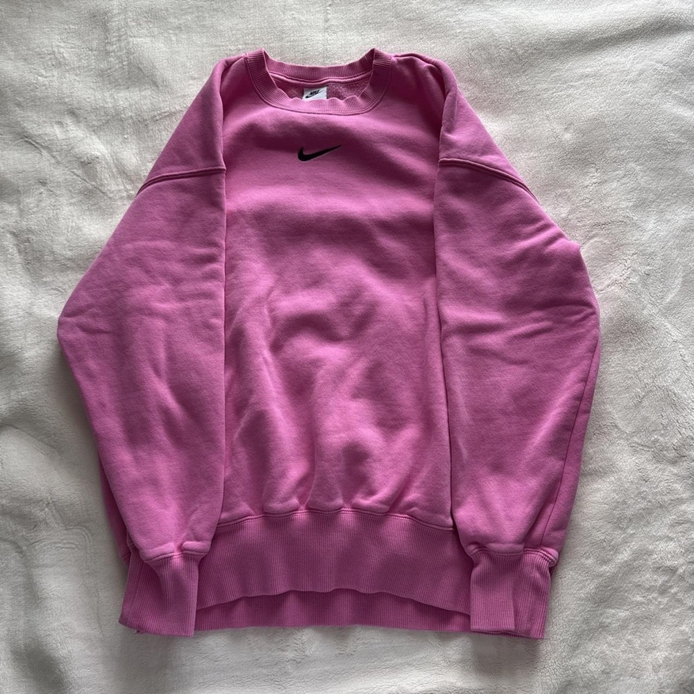 Nike Pink Crew Sweatshirt with Black Swoosh Logo